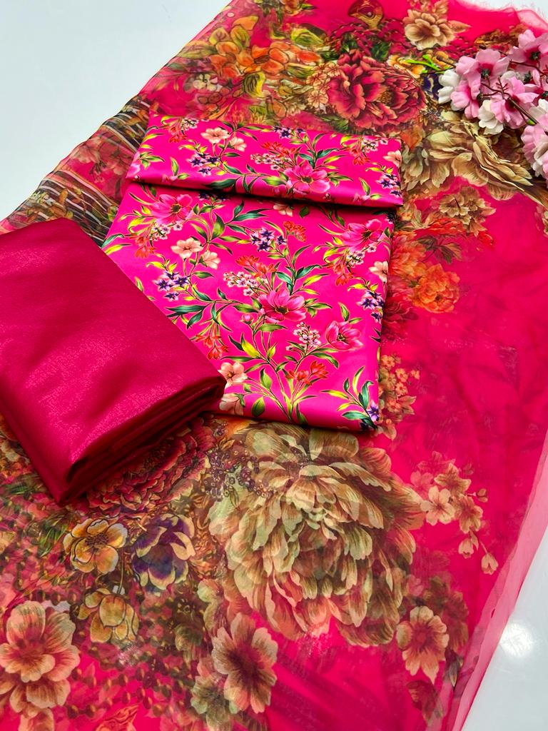 Shamoze Silk Digital Print + Qatan Silk Suit